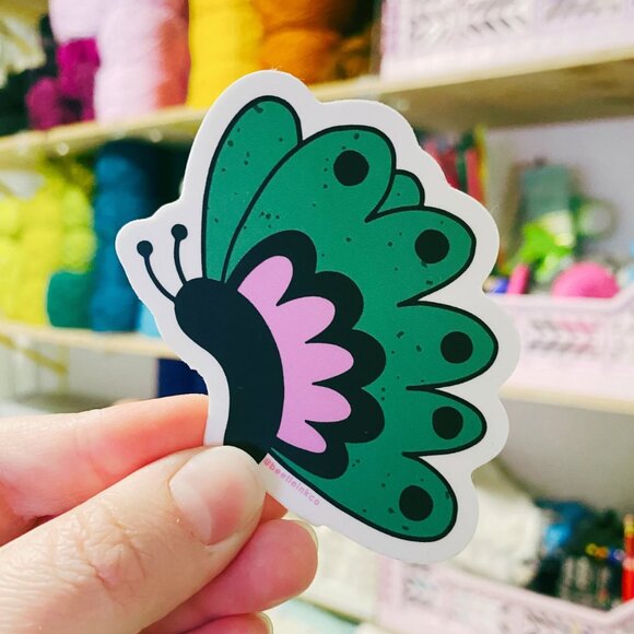 Garden Sticker Pack - 4 Vinyl Stickers - Butterfly Pansy Flower Beetle - NWT - Picture 3 of 6